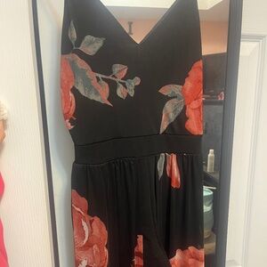 No Boundaries| floral black romper/dress